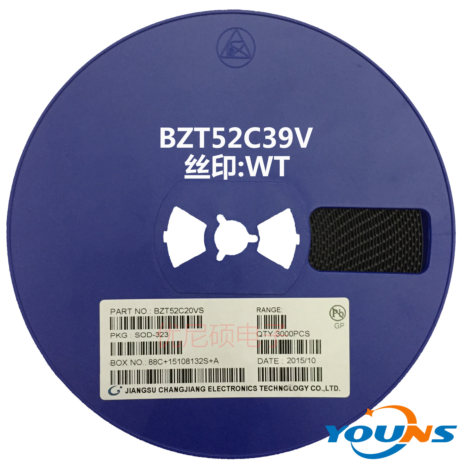 长电 贴片稳压二极管 BZT52C39V 39V 丝印WT SOD-123 全新正品