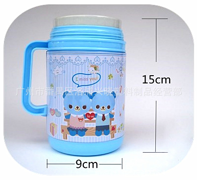 Taza de vacío de cerámica de doble capa de dibujos animados para niños cálidos 450mL Taza DE SALUD magnetizada a prueba de fugas Orden de comercio exterior directo de fábrica
