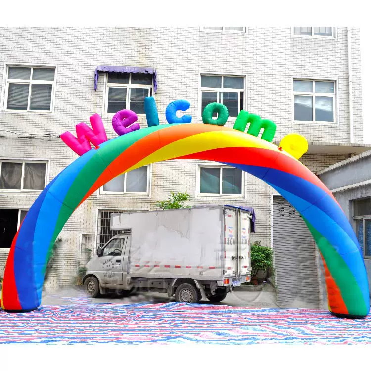 出租充气模型 充气卡通 彩虹婚庆拱门中 充气门