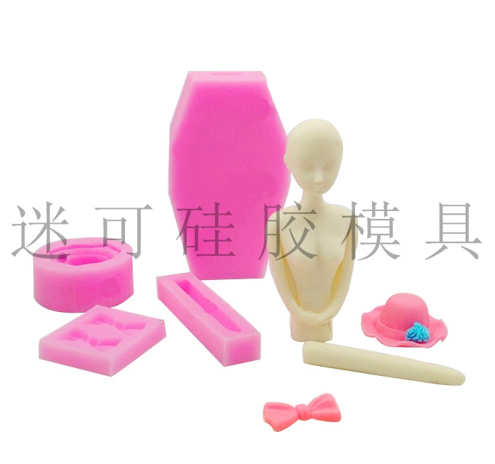 Muñeca fondant silicona molde pastel molde jabón molde hornear herramientas fábrica directa al por mayor