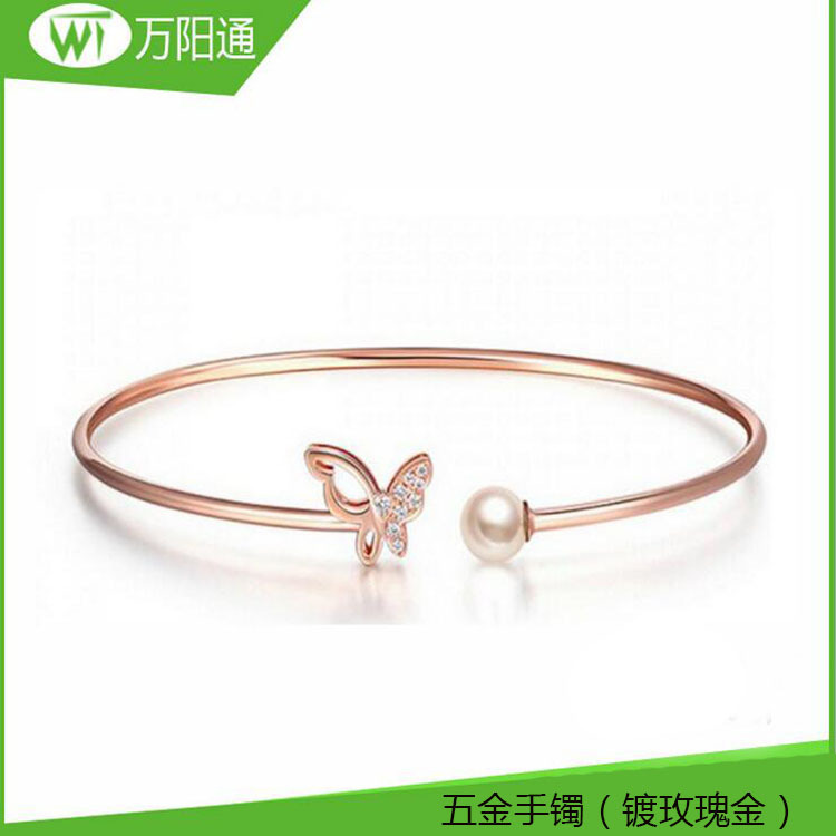 首饰真空电镀加工 不锈钢五金手镯电镀镀金 手环镀玫瑰金
