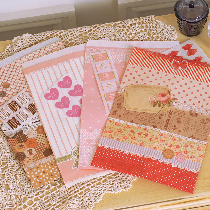 韩版平口纸袋喜糖包装袋生日礼品纸袋602910背贴平袋