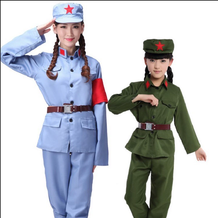 Детская форма „Маленький красный солдат“, сценный костюм, Эйт Роут Арми (Восьмой маршрутной армии) — форма периода Антияпонской войны, костюм для хора, фотосессий и летнего лагеря