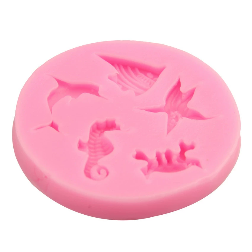 [Фабричная цена_crab aquarium cake mold DIY силиконовый мастика выпечка инструмент ледяной формочки H2835 форма для торта]