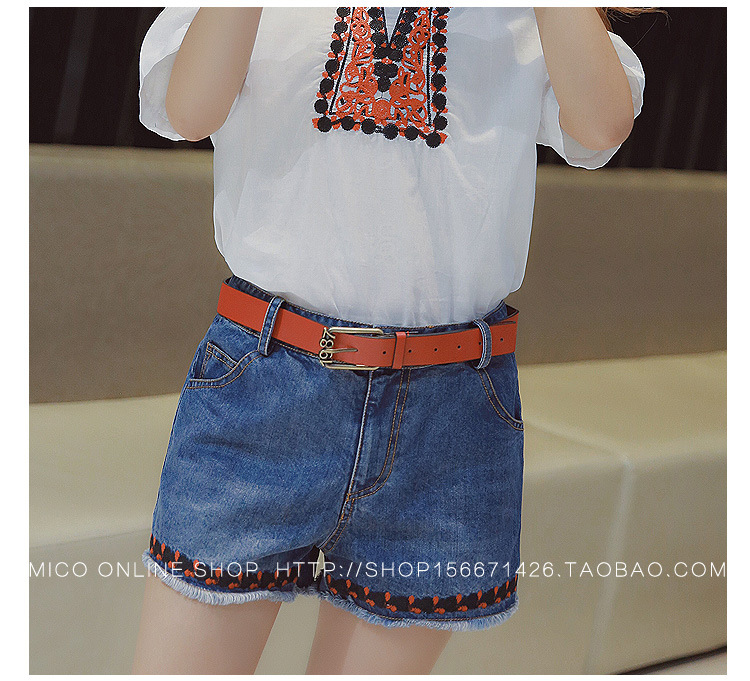 送腰帶牛仔短褲_26