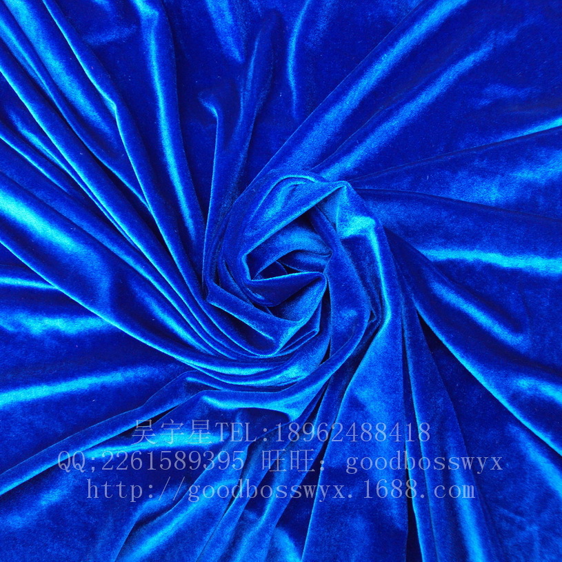 宝蓝KS密丝绒宝蓝旗袍金丝绒宝蓝金丝绒太极服宝蓝经编绒抱枕坐垫