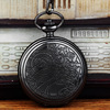 Big black classic carved card, quartz pocket watch, wholesale