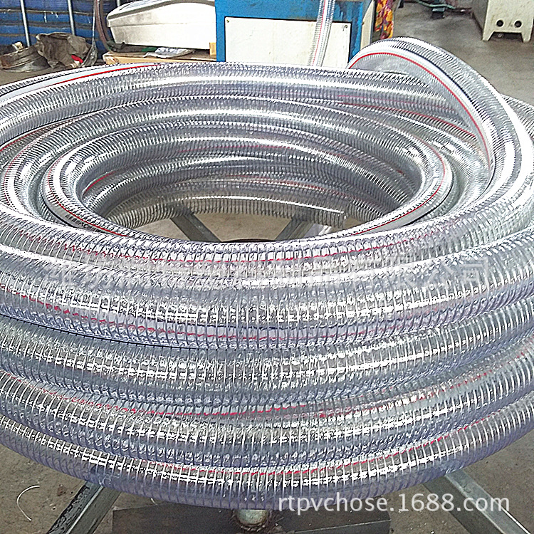 厂家直销 50米质轻透明 抗油耐老化 全新料pvc钢丝软管 量大从优-阿里巴巴