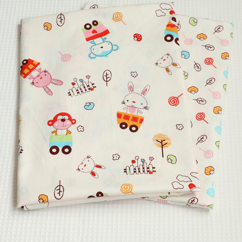 卡通动漫纯棉印花布 小兔小猴糖果草莓布料 幼儿园宝宝全棉布批发