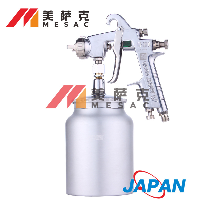 日本岩田W-200喷枪陶瓷下壶喷漆枪汽车家具底漆喷枪涂料油漆喷枪