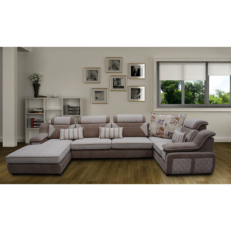 布艺沙发厂家批发 简约现代布艺休闲沙发 客厅965#U形沙发组合|ru