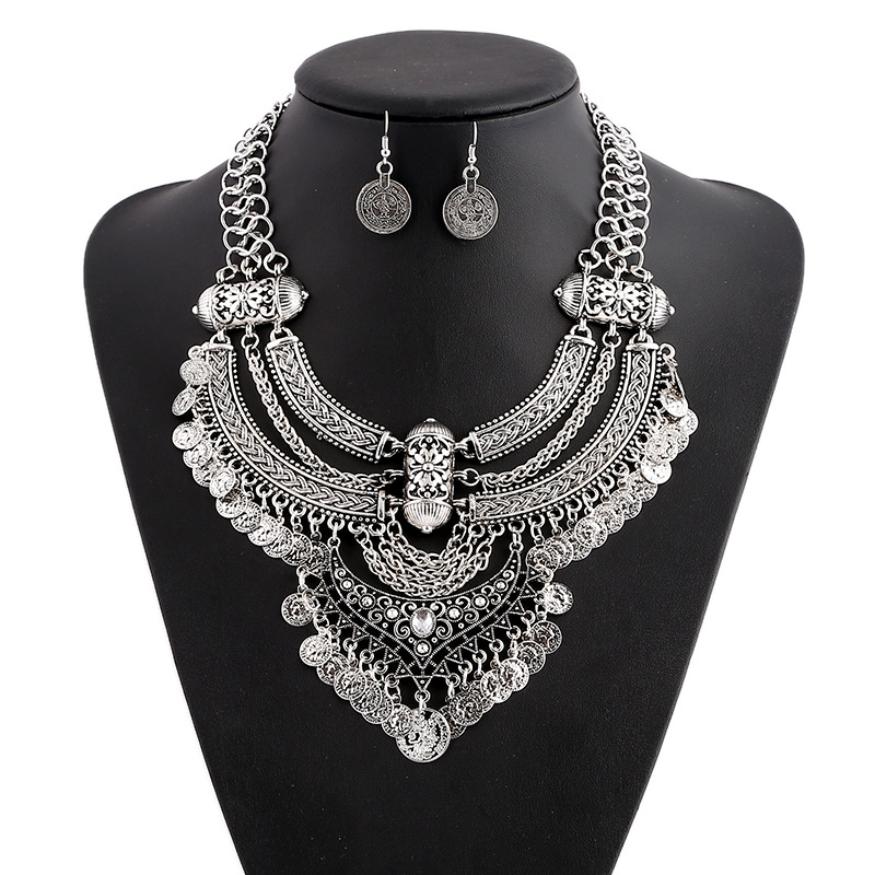 Retro Ethnic Style Solid Color Resin Alloy Wholesale Earrings Necklace display picture 1