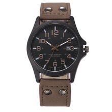 Hot Sale Male Brand Watches Date Leather Military Army Clock