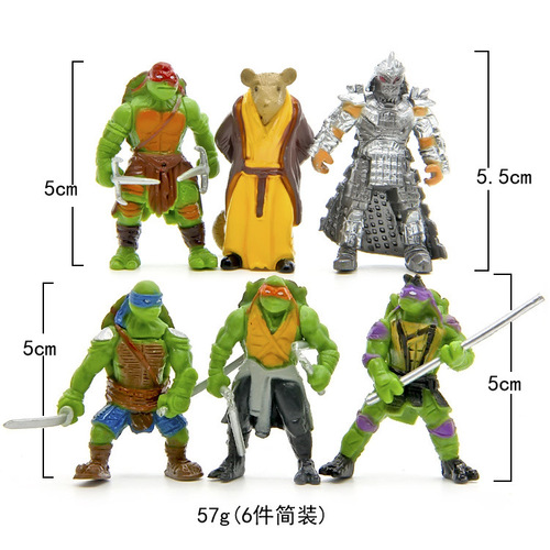 Cross-border hot-selling cartoon 6 second-generation turtle dolls DIY versatile Korean version landscaping dolls