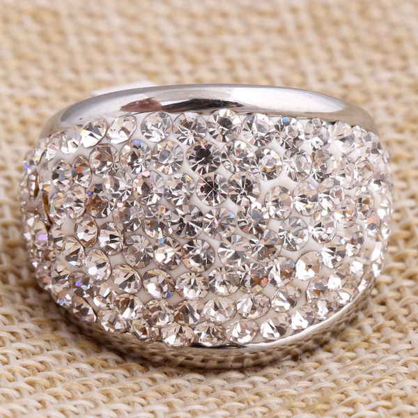 retro fashionable gemstone ring stainless steel