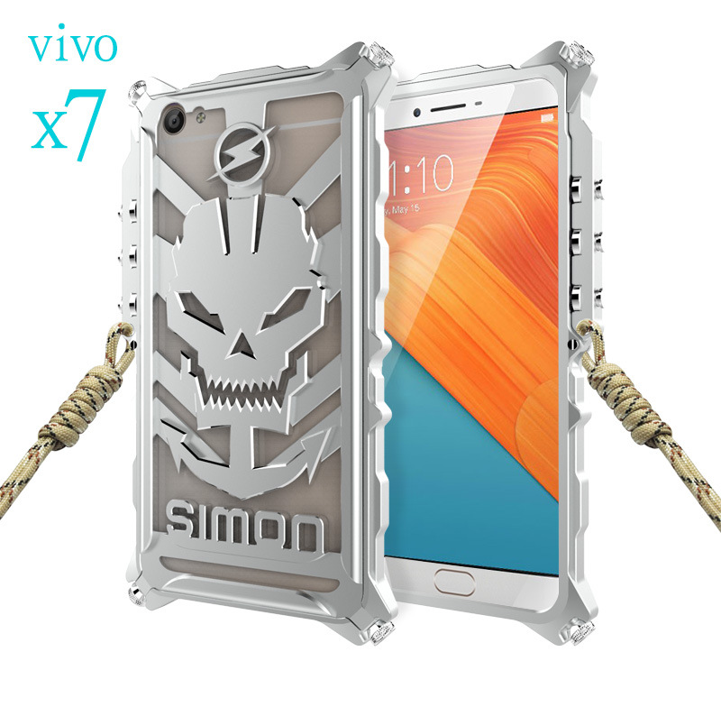 SIMON Mechanical Arm Skull Punk Premium Aluminum Metal Bumper Shockproof Case Cover for vivo X7 & vivo X7 Plus