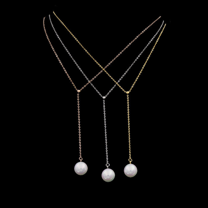 Fashionable elegant creative necklace pearl hip-hop style