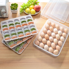 Manufacturer wholesale single-layer independent cover 30 eggs tray dumpling storage box kitchen refrigerator egg preservation box egg rack