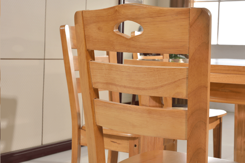 一桌六椅组合 现代简约橡木 实木折叠餐桌椅组合 旋转家用饭桌