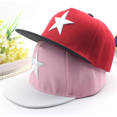 K347 Autumn New Children's Embroidered Pentagon Baseball Cap for Boys and Girls, Colorful Striped Hip-Hop Hat
