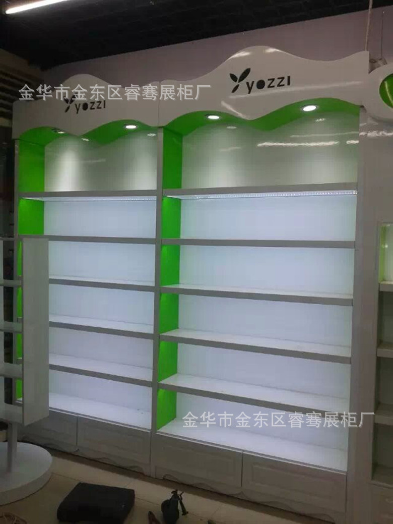 木质中白展示柜 欧式珠宝展柜 茶架子 展示柜 义乌展柜设计制作