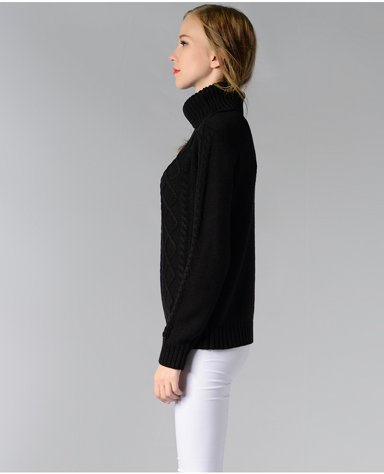 solid color long-sleeved turtleneck sweater NSYH22093