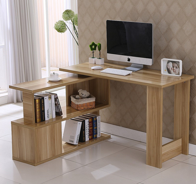 Rotating Bedroom Desktop Table Simple Modern Corner Computer Desk with Bookcase Corner Desk Bookshelf Combination Rotating Bedroom Desktop Table Simple Modern Corner Computer Desk with Bookcase Corner Desk Bookshelf Combination