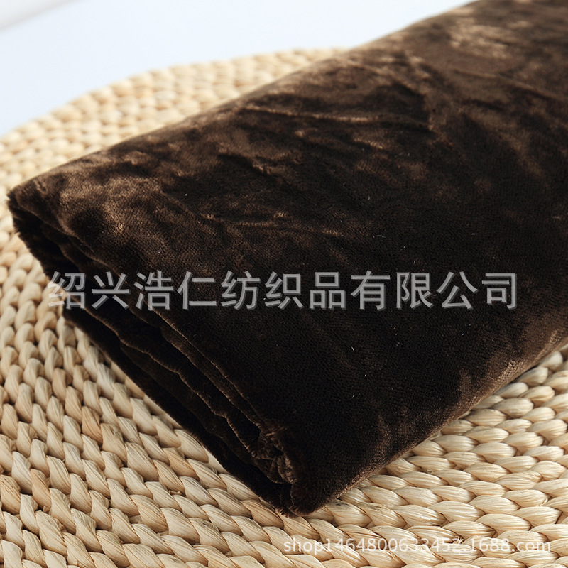 家居家纺面料全涤加厚型无弹绒布时尚现代绒布衣染色针织面料批发