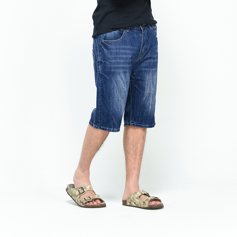 93443-1 Skateboard Pants Men's Loose Capri Pants Fat Guy Plus Fat Plus Plus Cowboy Pants Hip-Hop Trendy Men's Thin