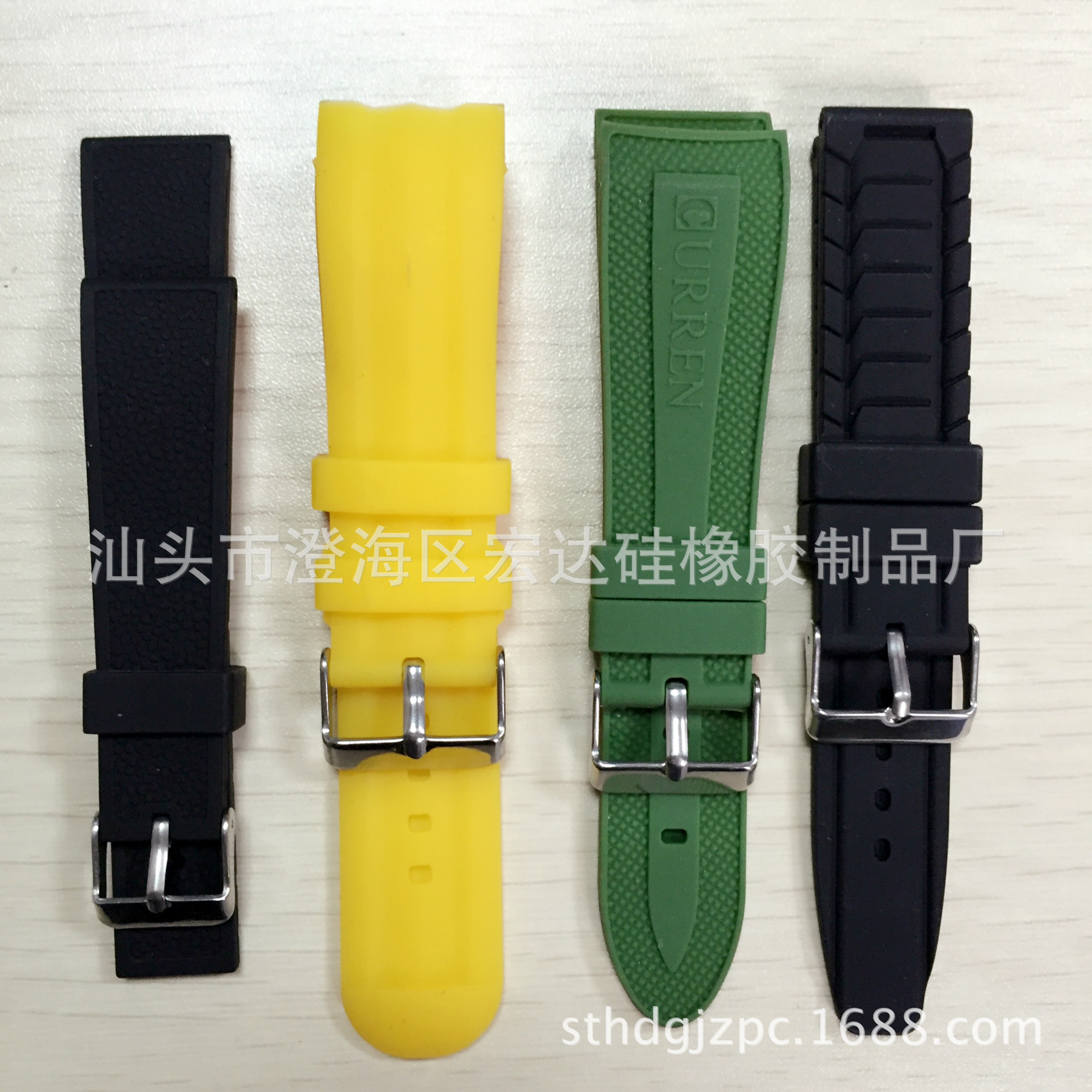 厂家直供 防水硅胶手表带针扣硅胶表带时尚表带硅胶制品定制