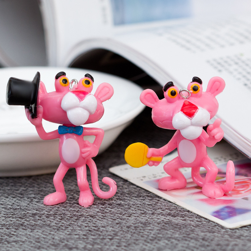 6PCS Pink Panther figure Decor Kids Birthday Lover Gifts Doll Mini figure Decor