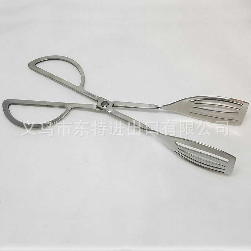 Stainless steel BBQ cake steak scissors, food tongs, baking and barbecue tongs, kitchen small tools detail image 6