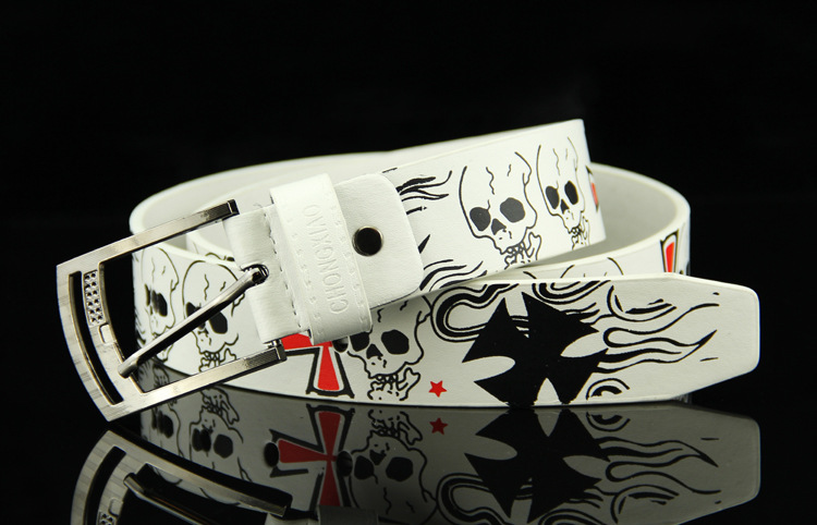 Popular cross-border pin buckle men's belt AliExpress belt European and American hip-hop skull casual pants belt manufacturer wholesale
