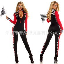2020新款紧身性感车模车展制服诱惑赛车女郎啦啦队DS演出服舞台装