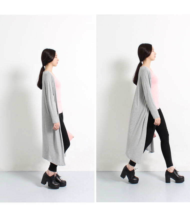 280g Weight Long Sleeve Sleeve Length Placket Placket Type Regular Sleeve Sleeve Type Modal Fabric Type Long Top Length Cardigan Tops Type Holiday Occasion Collarless Neckline Loose Fit Type Solid Color Pattern Summer, Spring, Autumn Season Women's Gender Casual Style Wholesale Women's Casual Solid Color Long Sleeve Sweaters & Cardigans 3