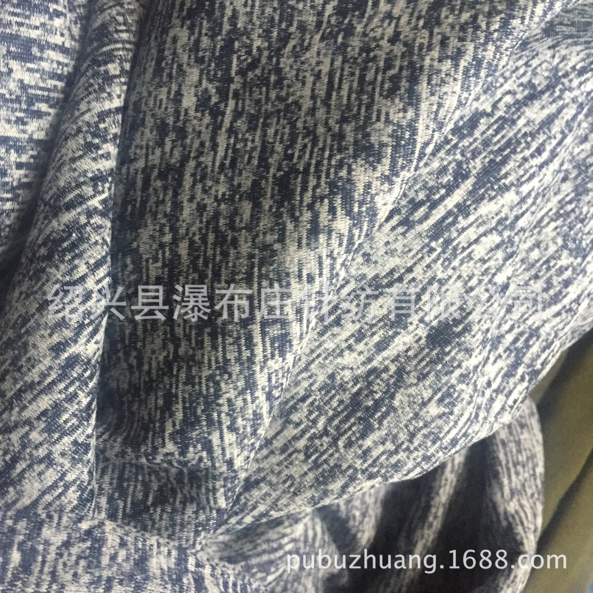 厂家直销针织全涤阳离子双色麻灰单面绒面料