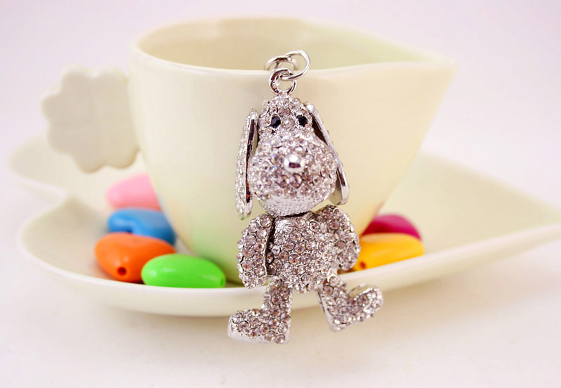 Alloy, Metal Material Animal Dog Car Keychain Alloy Metal Diamond Unisex Cute Keychain