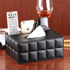 Home Leather PU Tissue Box Creative Leather Napkin Holder European Tablecloth Storage Box Manufacturer Wholesale