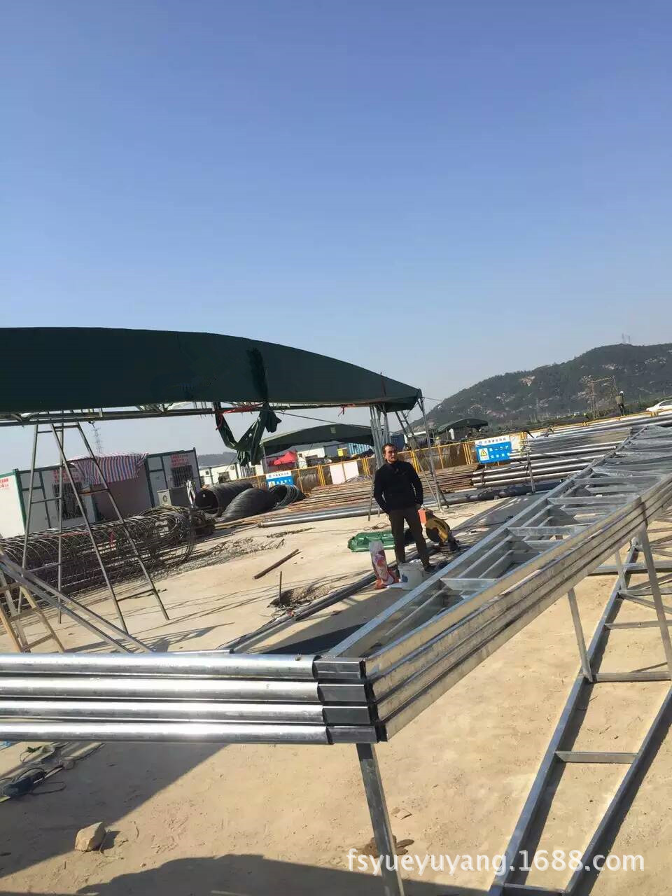 房地产楼盘工地户外推拉帐篷遮阳棚建筑装饰订做移动轮式挡雨篷-阿里巴巴