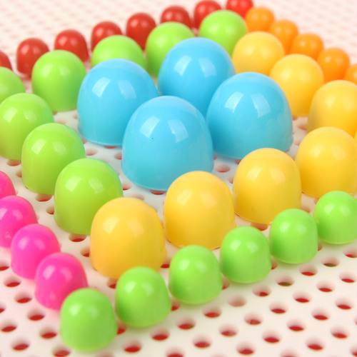 Children's Mushroom Nails, Puzzle Mushroom Pins, 296 Piece Combination Puzzle, Handmade DIY Toys