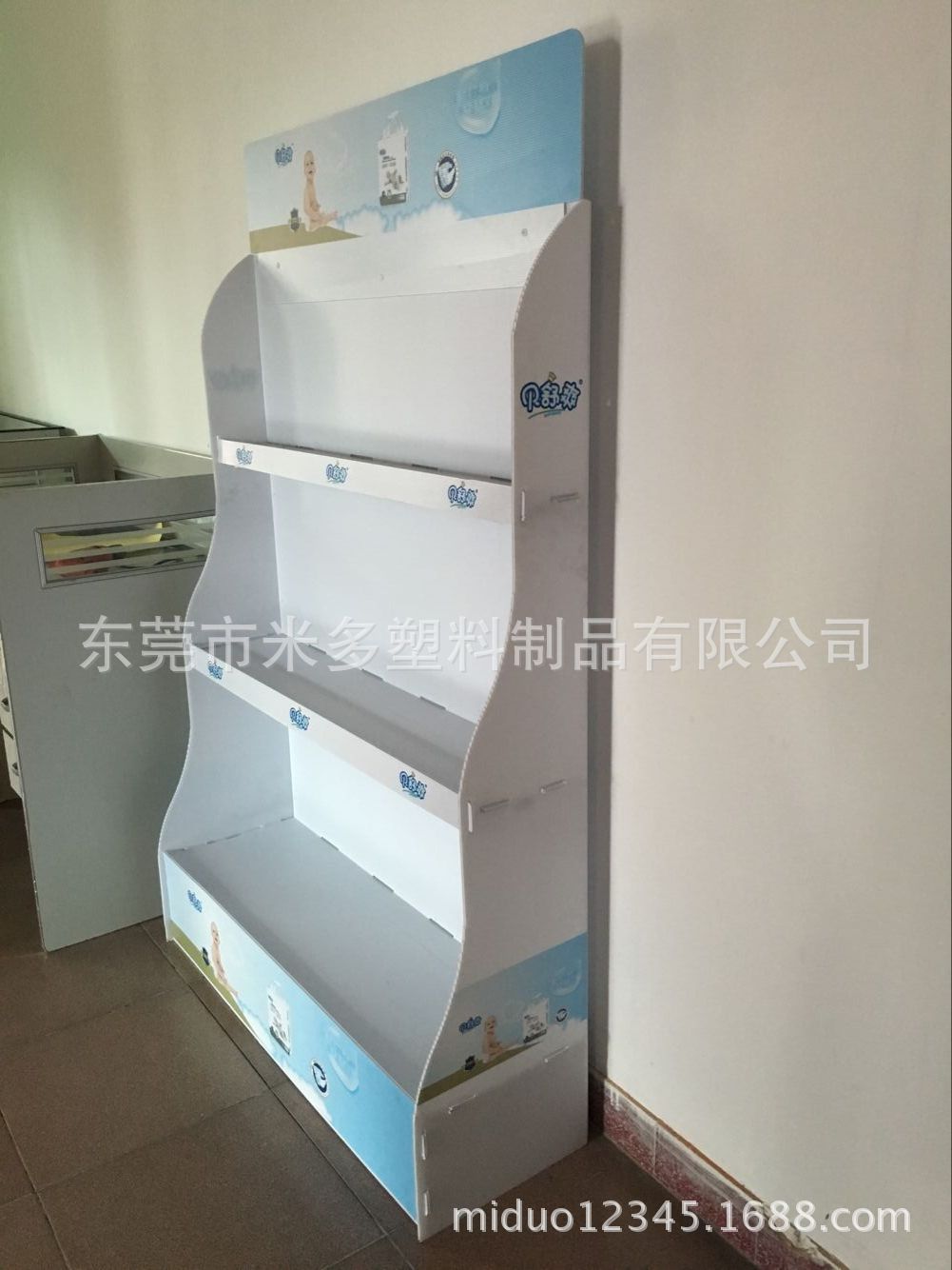 纸尿裤塑料展示架 纸尿布塑料陈列架 定做万通板塑料组装展架