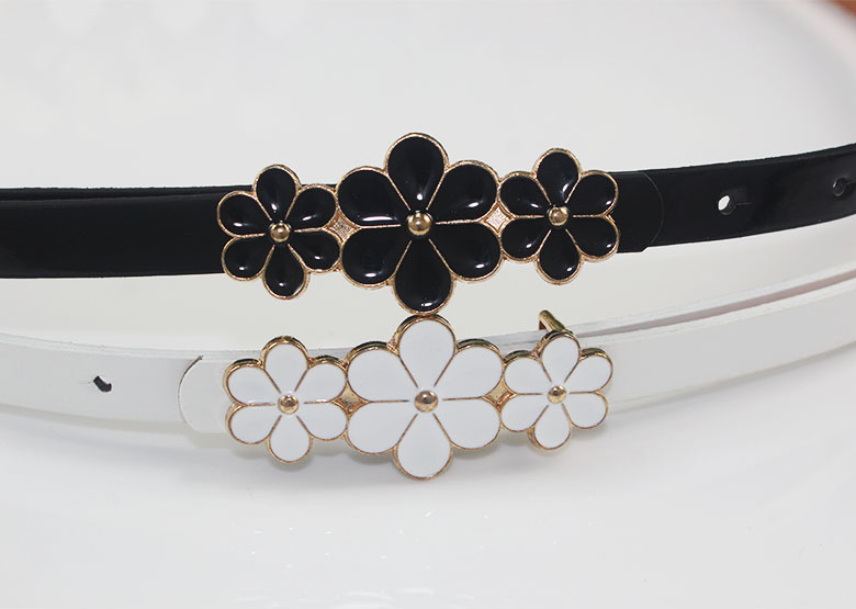 50g Weight Belt Classification 1 Piece Quantity Holiday, Daily Occasion Pu Leather Material Belt, Flower Pattern Women's Gender Sweet Style Sweet Belt Flower Pu Leather Women's Leather Belts 7