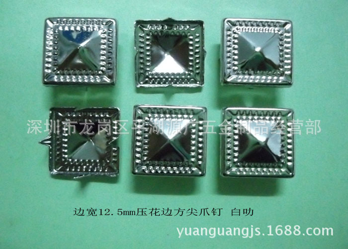 12.5*12.5mm点边方尖抓钉 白叻