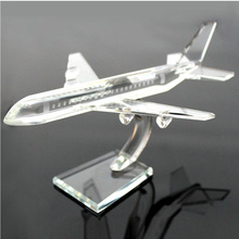 水晶礼品摆件 水晶飞机大客机模型 水晶工艺品礼品