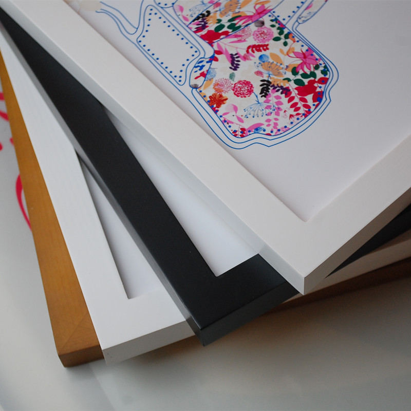 Solid wood wall-mounted wooden photo frame customization a4-inch 8-Open photo frame Logo rectangular paint photo frame customization wholesale