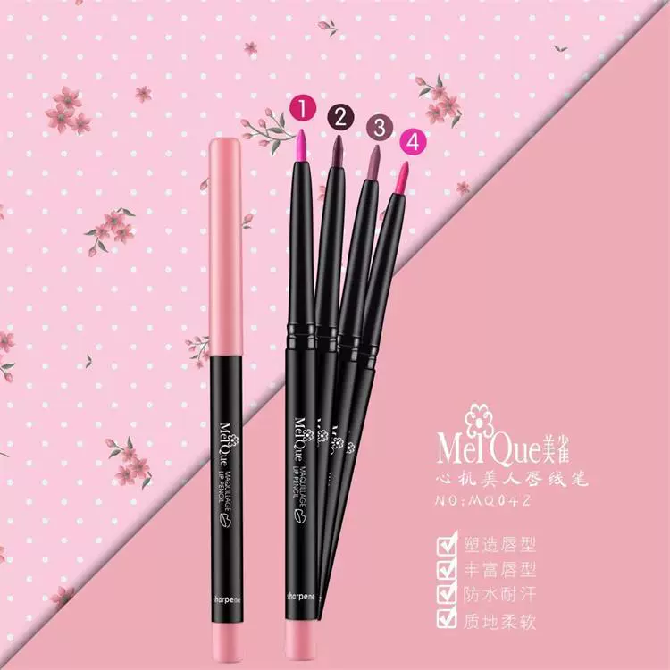 Bút kẻ môi Meique bền màu dễ dàng không màu, không thấm nước và thấm mồ hôi chính hãng miễn phí.