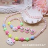 Children's necklace from pearl, chain, set, hair accessory with bow, wholesale