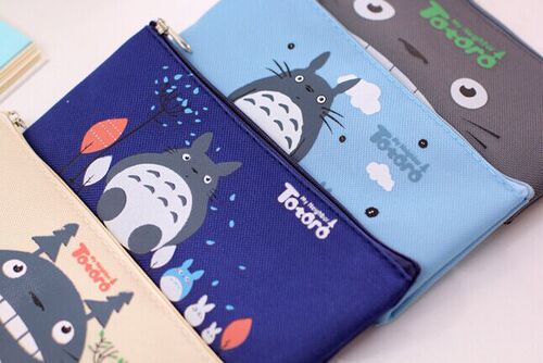 Korean stationery Totoro Oxford cloth A4 zipper file bag cute cartoon creative file information small pencil bag wholesale