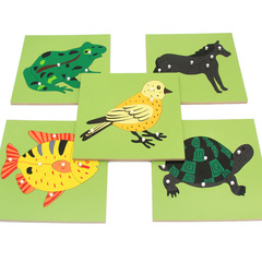 Montessori animal and plant panel puzzle Montessori teaching aids flower and bird tree professional version puzzle toy