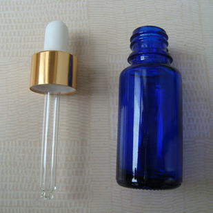 厂家直销15ml蓝色玻璃精油瓶 精油分装瓶 调配 精油瓶带滴管